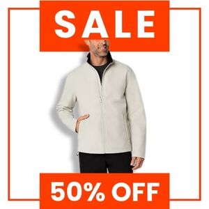 St. John's Bay Mens Lightweight Softshell Jacket- Classic Stone NWT $120